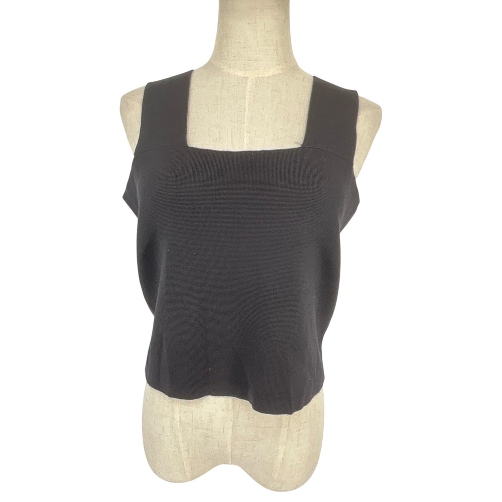 House‎ of Harlow 1960 Womens Black Square Neck Knit Tank Top V-Back Size M Goth